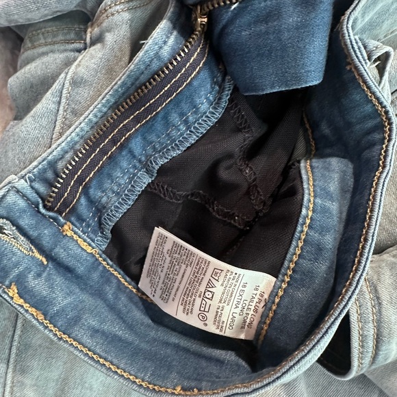 Plus Size 18 Long Old Navy Light Blue Rockdtar High Rise Ripped Jeans - Picture 4 of 7